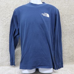 The North Face Mens Medium Long Sleeve Logo Tee Blue (see photo for flaw)