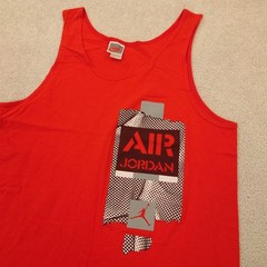 VINTAGE 90s Air Jordan Tank Top Single Stitch Made in USA 19×29 Medium Tall
