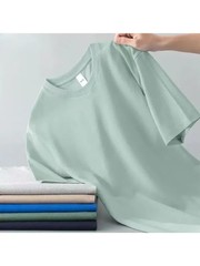 100% Pure Cotton Round Neck Short Sleeved T-shirt for Men and Women’s New Summer