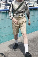 Bronson Mens Breton Striped Long Sleeve Shirt Causal French Sailor Naval T-Shirt