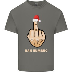 Bah Humbug Finger Flip Funny Christmas Rude Mens Light Cotton T-Shirt