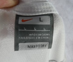 Nike T Shirt Mens L White Football FC Barcelona Soccer World Cup Stretch Jersey