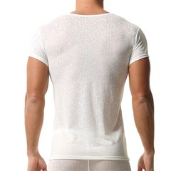 Sexy Ultra-thin Men’s Undershirts Casual Short Sleeve Basic Daily T-shirts Tops