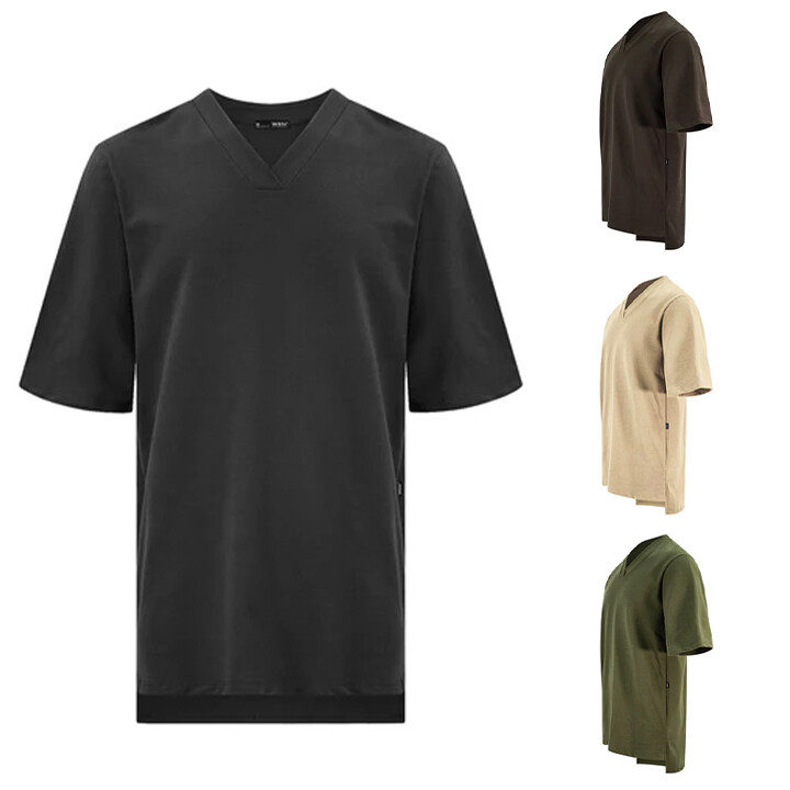 WEIV Men’s Essential Oversized Fit Plain V-Neck Comfortable Cotton T-Shirt S108