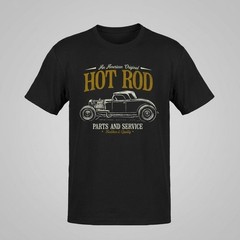 Vintage Hot Rod T Shirt Men Black Graphic Tee Retro American Classic Car Top Sz