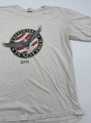 Freedom Is Not Free T-Shirt Men Large Graphic Print American Flag Yazbek…#5964