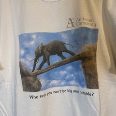 Arthur Andersen T-Shirt Consulting Enron Large Vintage L Y2K Wall Street Vtg 90s