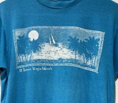 Vintage 1980s St. Thomas Virgin Islands T-Shirt Hanes 50/50 SZ L, Single Stitch
