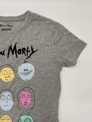 Rick and Morty Adult Swim Official T-Shirt XS Gray Character Faces Cast Tee