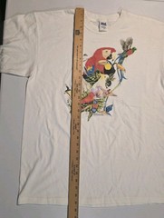 Vtg Birds Of The Tropics Shirt L Nature Art Grunge Y2k Parrot