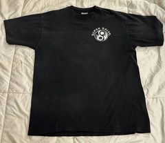 Vintage 1990s Super Salve T-Shirt Mens XL Single-Stitch Natural Floral Ying Yang