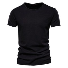 Men’s 100% Cotton V-Neck T-Shirt Slim Fit Short Sleeve Tee