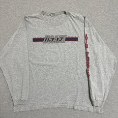 Gear For Sports USAFA Air Force Academy Long Sleeve T-Shirt Gray Mens XL Vintage
