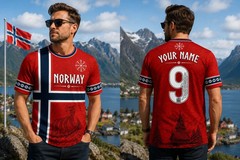 SALE HOT !! Norwegian Football Jersey Custom Name Number Soccer Fan Shirt S-5XL