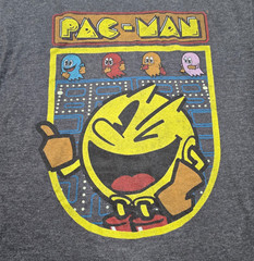 PAC MAN by C-Life Group size XXL Grey Retro Game T Shirt BANDAI PAC-MAN USED