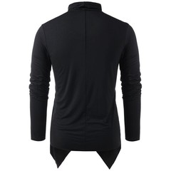 Men’s Casual Long Sleeve Cardigan with Shawl Collar and Overlap Design