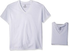 Hanes Mens V-Neck T-Shirt Pack Moisture Wicking Cotton Undershirts White