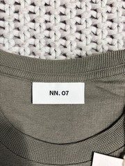 NN. 07 Shirt Mens M White Green Waffle Knit Lightweight Crewneck Tee Casual