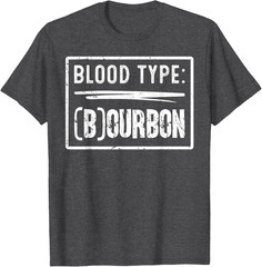 My Blood Type is Bourbon Retro Funny Drinking Humor T-Shirt