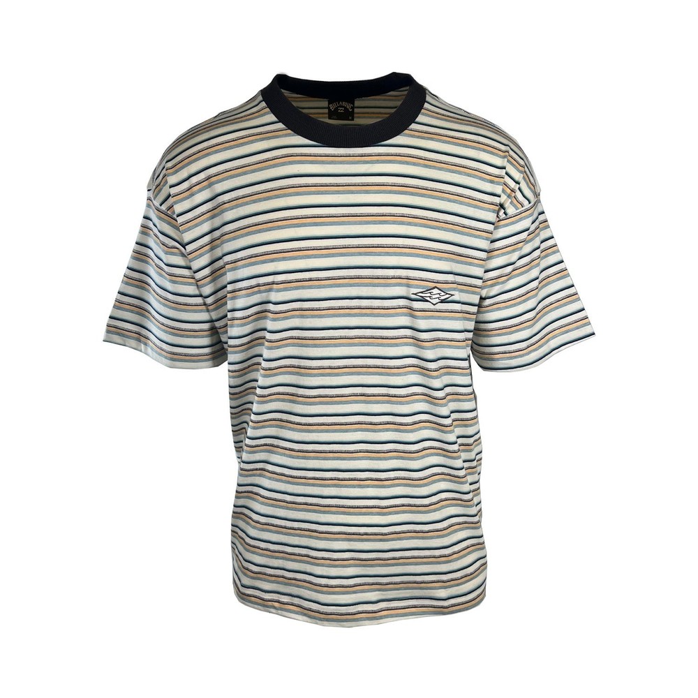 Billabong Men’s Cream T-Shirt Horizontal Striped Baxter Tee S/S (S17)
