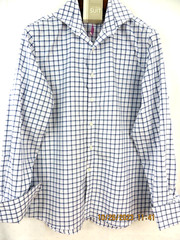 MICHAEL KORS NON IRON 100% Cotton SZ 161/2 (34-35) Men’s White Blue Dress Shirt