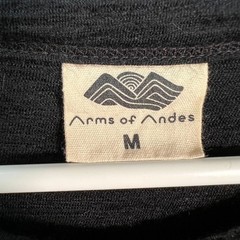 Arms Of Andes Black Alpaca Wool Pocket T-Shirt Size Medium Made In Peru