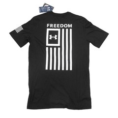 Under Armour Men’s Black UA Freedom New Flag Short Sleeve T-Shirt (S)