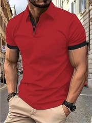 Men’s Breathable Summer Stripe Polo Shirt Stylish Lightweight Casual Top Wear