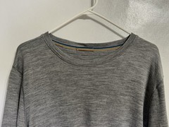 Meriwool XL Layers Mens Merino Wool Base Layer Top Charcoal Gray LS Shirt