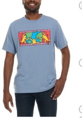 Keith Haring Men’s Graphic T-Shirt Tee Blue Size XL