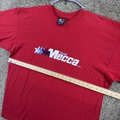 Vintage Mecca 90s T Shirt Size XXL Hip Hop Logo Red Made in USA