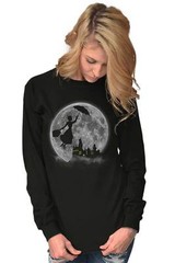 Classic Movie Wizard School Castle Magical Long Sleeve Tshirt Tee for Women