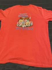 Tommy Bahama Hot Streak Casino Graphic Pocket T Shirt Red Small SP Cigar Dice Po
