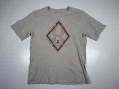 Spyder T Shirt Men Medium Tan Graphic Logo Cotton Athletic Casual Wear