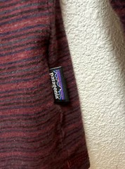 Patagonia Men’s Burgandy Stripes Long Sleeve Henley Shirt Organic Cotton Sz M
