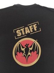 Bacardi Staff Mens Black Cotton T-Shirt Size M Vintage Bat Logo