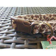 Christmas Dog Collar Gingerbread Man Brown Organic Cotton 15-24″ Large Handmade