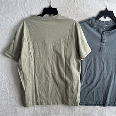 GAP Mens Henley T Shirt Lot 3 Solid Multicolor XL Cotton Blend Short Sleeve