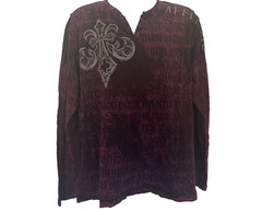 Vintage Affliction Buckle Shirt 2XL Burgundy Lava Wash Goth Y2K Grunge Mall USA