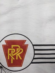 Vintage PENNSYLVANIA RAILROAD COMPANY Shirt Men 2XL White Single Stitch Trains