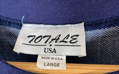 90s Striped Pattern T-Shirt Adult Large Blue Striped Geometric Skater USA Made