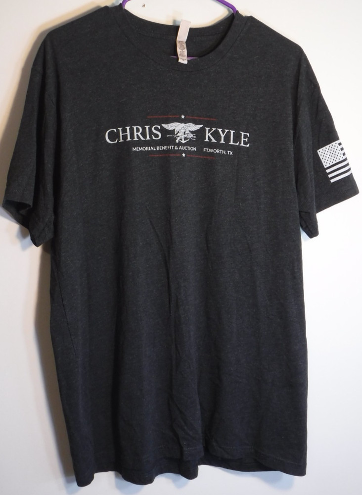 Chris Kyle Navy Seal Memorial Benefit Auction I Love Texas Black T Shirt Mens XL