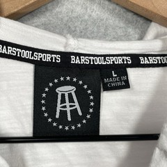 Barstool Sports Henley Shirt L White Lightweight Hooded Long Sleeve Pullover