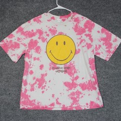 Smiley x HM Positive State of Mind Tie Dye T-Shirt Men’s Size L Pink Yellow