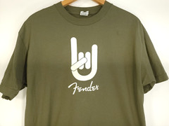 Fender Graphic T-Shirt Men’s Large Olive Drab Green Short Sleeve AlStyle