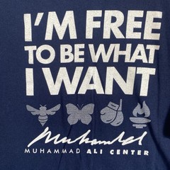Muhammad Ali Center Shirt Mens 2XL Blue Tee XXL Crew Neck T-Shirt