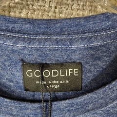 Goodlife Shirt Mens XL Blue Long Sleeve Crew Neck Tri Blend Soft USA Made NWT