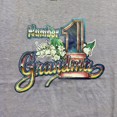 Vintage 80s Number 1 Grandma Flower Graphic Shirt Size Large Deadstock