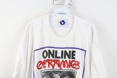 Online Ceramics Mens 2XL XXL Distressed Toad Violin Mushroom T-Shirt White USA