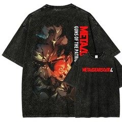 Vintage Metal Gear 4 graphic tees game Menswear Summer Outfit Men